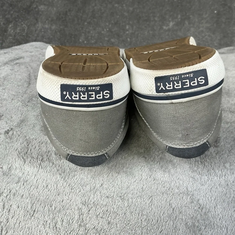 Sperry Top-Sider Halyard Boat Shoes Mens 9M Gray Canvas Memory Foam Nautical
